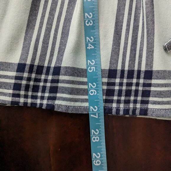 Lane Bryant Blue Plaid/Flannel Cinched Waist dress top size 14 - Picture 8 of 11